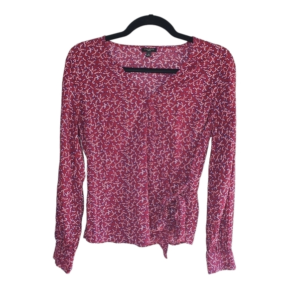 TALBOTS Faux Wrap Shirt Long‎ Sleeve Red Women's Size S/P - Picture 4 of 16